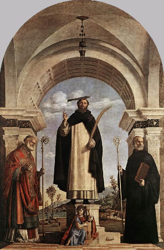 CIMA da Conegliano St Peter Martyr with St Nicholas of Bari, St Benedict and an Angel Musician dfg Sweden oil painting art